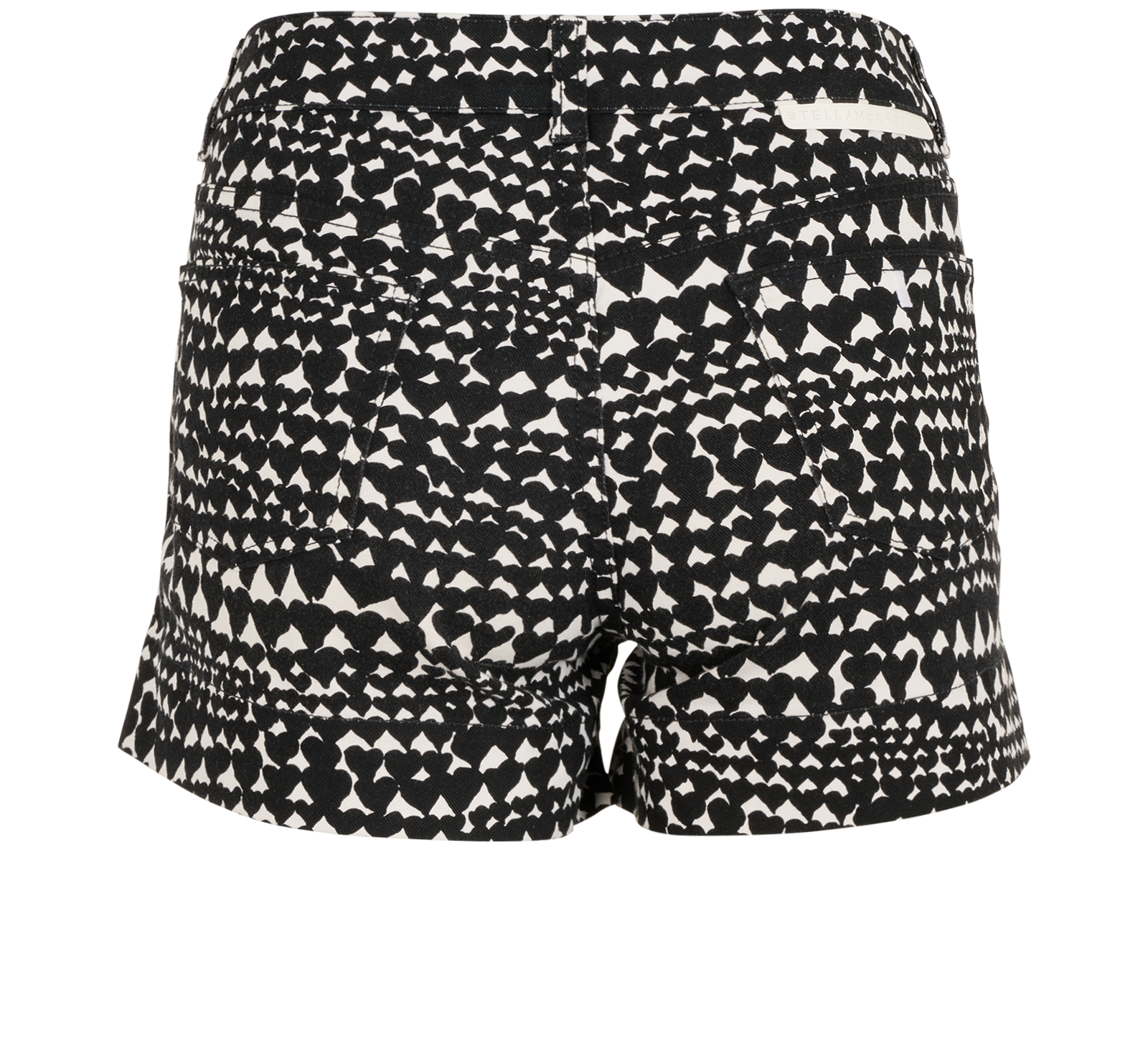 Stella McCartney Heart Print Shorts, &pound;80, Clothing, Black, Cotton, Back view