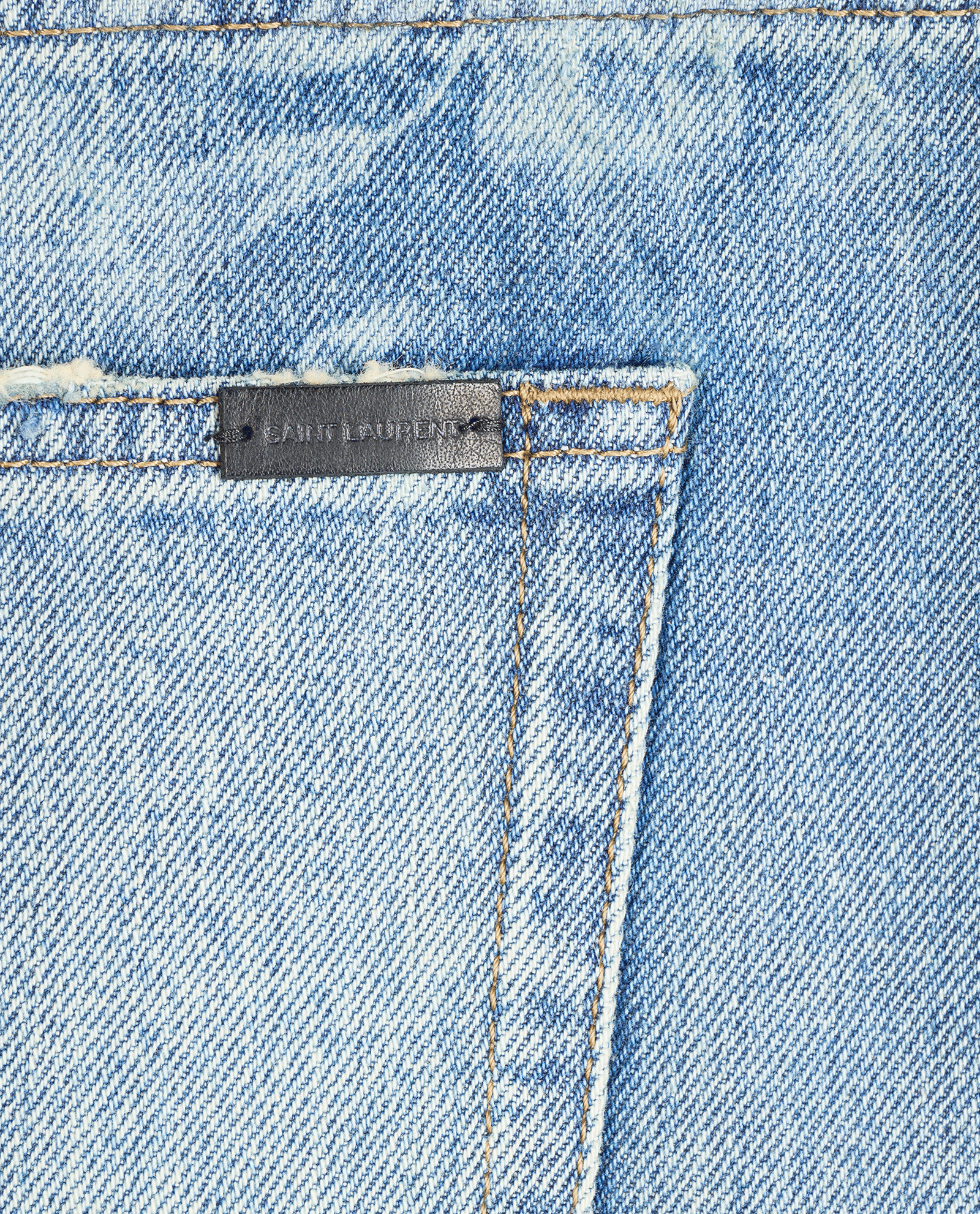 Saint Laurent Flower Print Denim Short, &pound;195, Clothing, Blue, Cotton, Other view