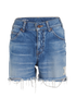 Celine Triomphe Distressed Shorts, &pound;250, Clothing, Blue, Cotton/Denim, Front view