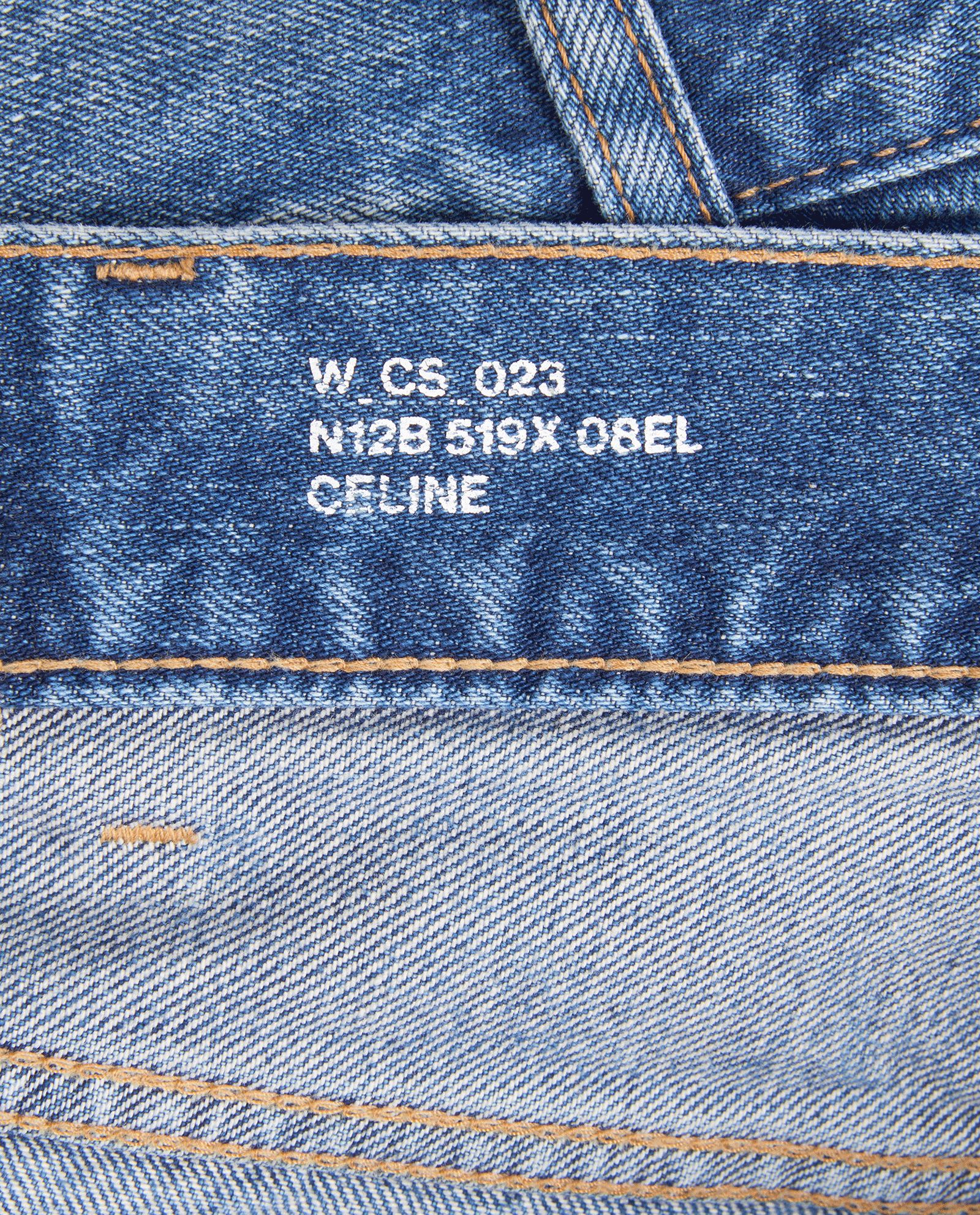 Celine Triomphe Distressed Shorts, &pound;250, Clothing, Blue, Cotton/Denim, Other view