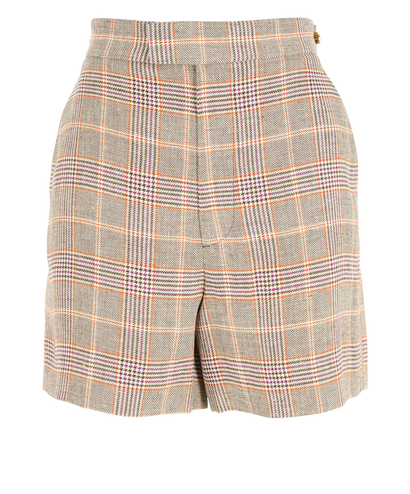 Gucci Prince Of Wales Shorts, &pound;195, Clothing, Beige/Brown, Linen, Front view