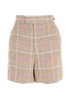 Gucci Prince Of Wales Shorts, &pound;195, Clothing, Beige/Brown, Linen, Front view