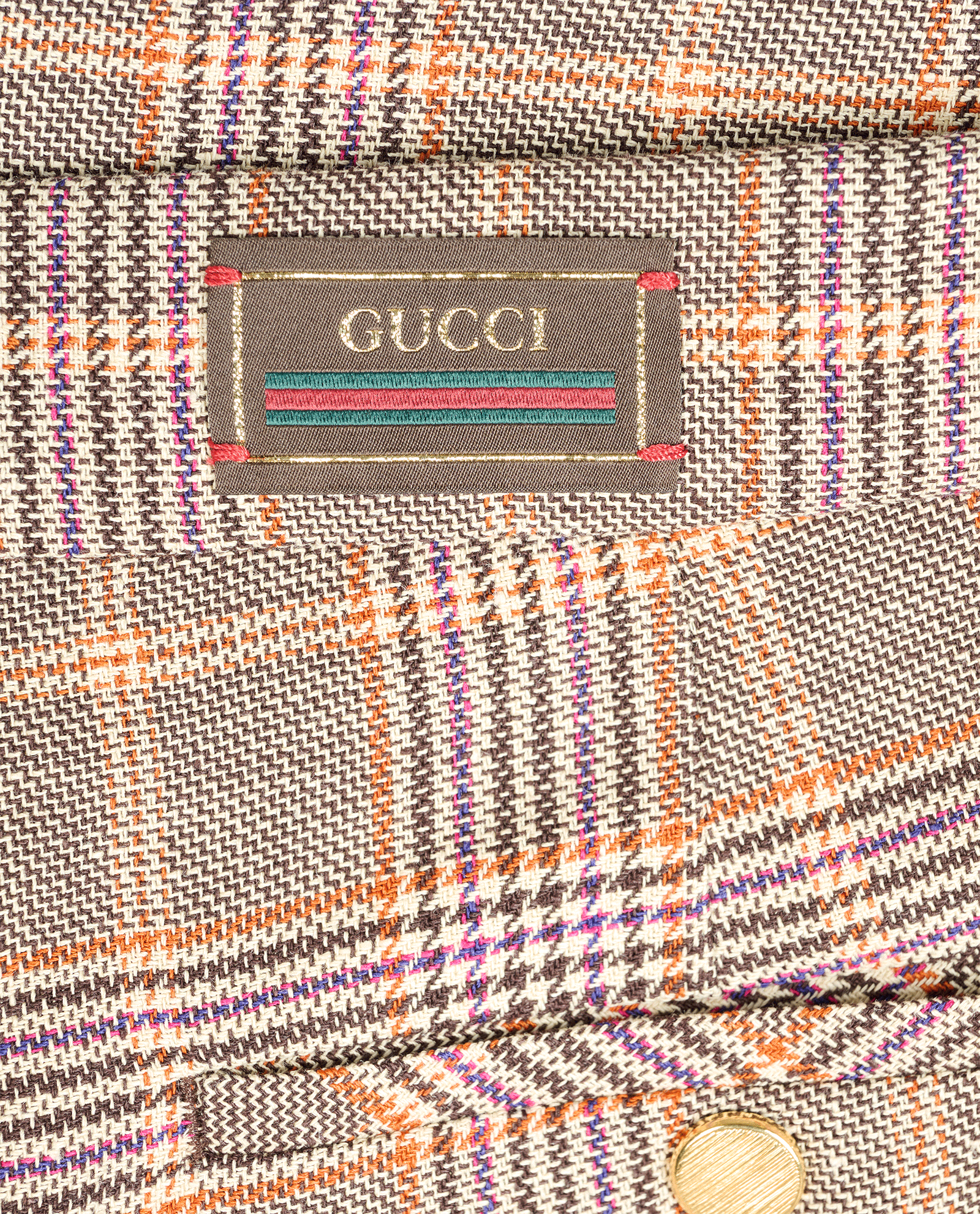 Gucci Prince Of Wales Shorts, &pound;195, Clothing, Beige/Brown, Linen, Other view