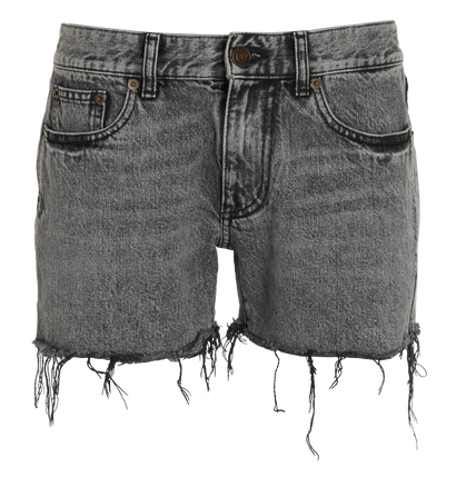 Saint Laurent Distressed Shorts, &pound;190, Clothing, Grey, Cotton, Front view