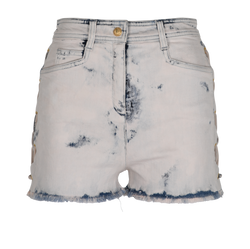 Balmain Bleached Mini Shorts, Denim, White/Blue, UK10, 2*