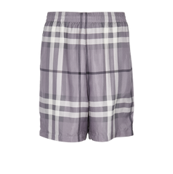 Burberry Check Shorts, Mens, Silk, Grey, Sz S, 3*