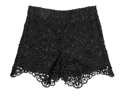 Burberry High-Waisted Macrame Lace Shorts, front view