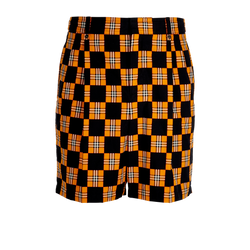 Burberry Scott Check Shorts, Men, Cotton, Orange/Black, Sz XXL, 3*