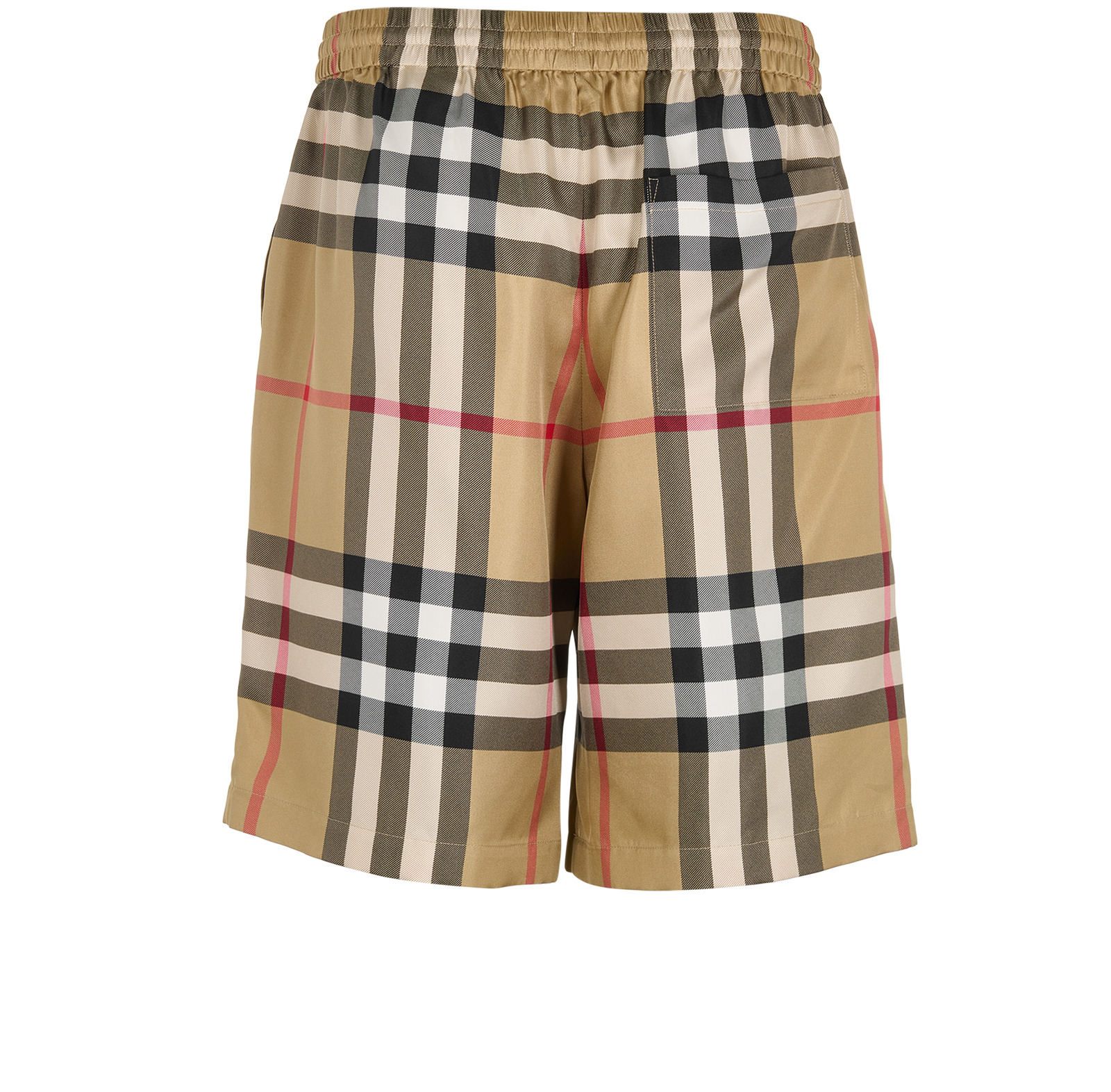 Burberry Archive Check Shorts, &pound;190, Clothing, Beige/Black/Red/White, Silk, Back view
