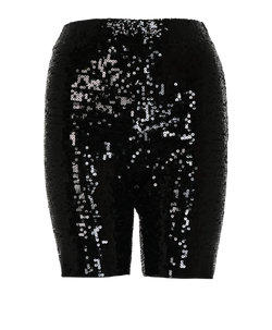 Celine Sequin Shorts, Cotton/Poly, Black, Sz M, 2*