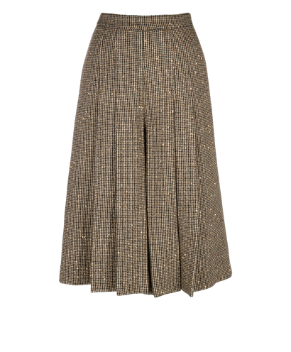 Celine Pleated Bermuda Short, £650, Clothing, Beige/Brown, Wool, Front view