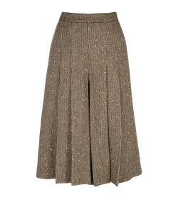 Celine Pleated Bermuda Short, Wool, Beige, UK10, 2*