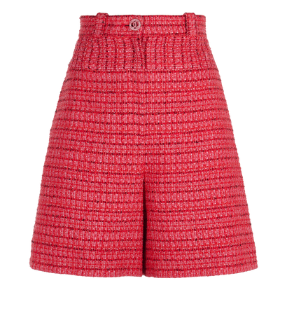 Chanel High Waisted Tweed Shorts, front view