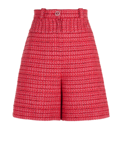 Chanel High Waisted Tweed Shorts, Cotton/Poly, Red, UK8, 3*