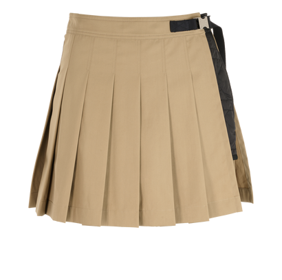 Christian Dior Pleated Mini Skort, &pound;375, Clothing, Beige/Black, Cotton/Polyester (Polymer), Front view