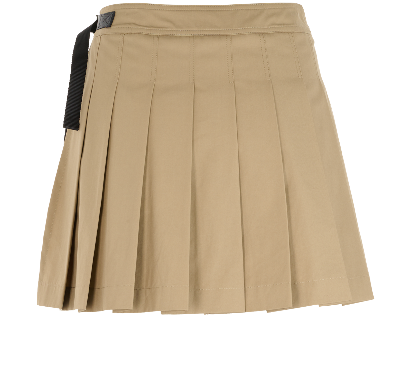 Christian Dior Pleated Mini Skort, &pound;375, Clothing, Beige/Black, Cotton/Polyester (Polymer), Back view