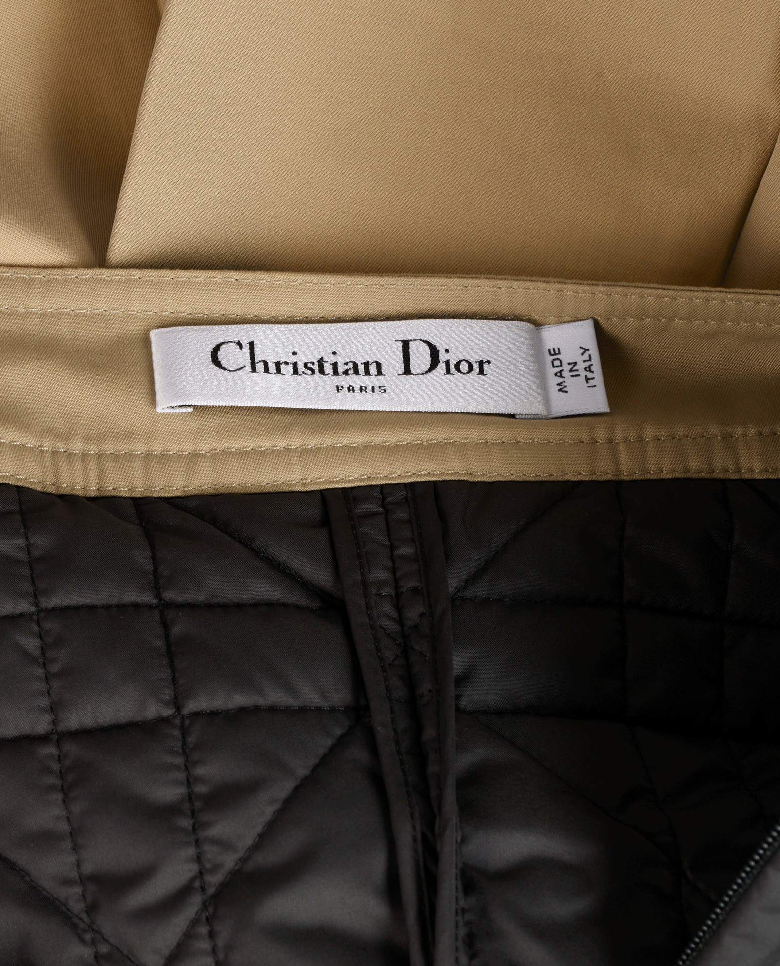 Christian Dior Pleated Mini Skort, &pound;375, Clothing, Beige/Black, Cotton/Polyester (Polymer), Other view