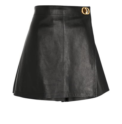 Christian Dior CD Buckle Skort, £1,100, Clothing, Black, Leather, Front view