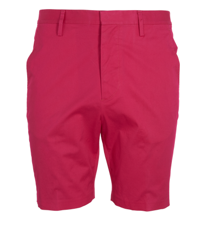 Dsquared2 Logo-Plate Button-Up Shorts, &pound;70, Clothing, Pink, Cotton, Front view