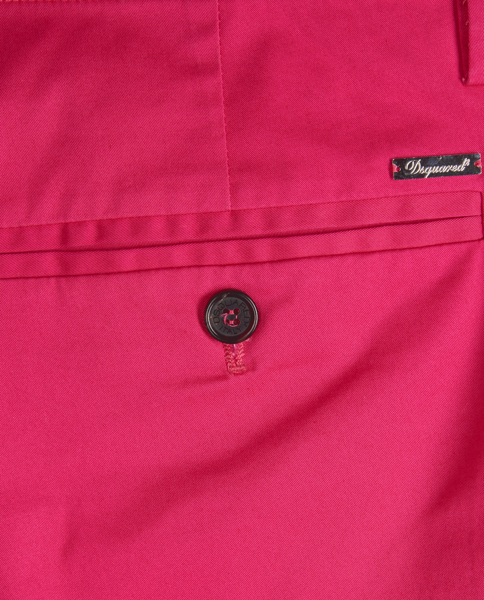 Dsquared2 Logo-Plate Button-Up Shorts, &pound;70, Clothing, Pink, Cotton, Other view