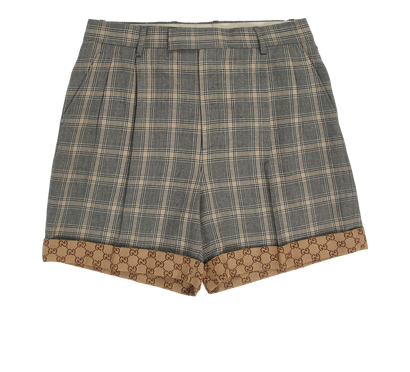 Gucci Plaid Monogram Shorts, front view