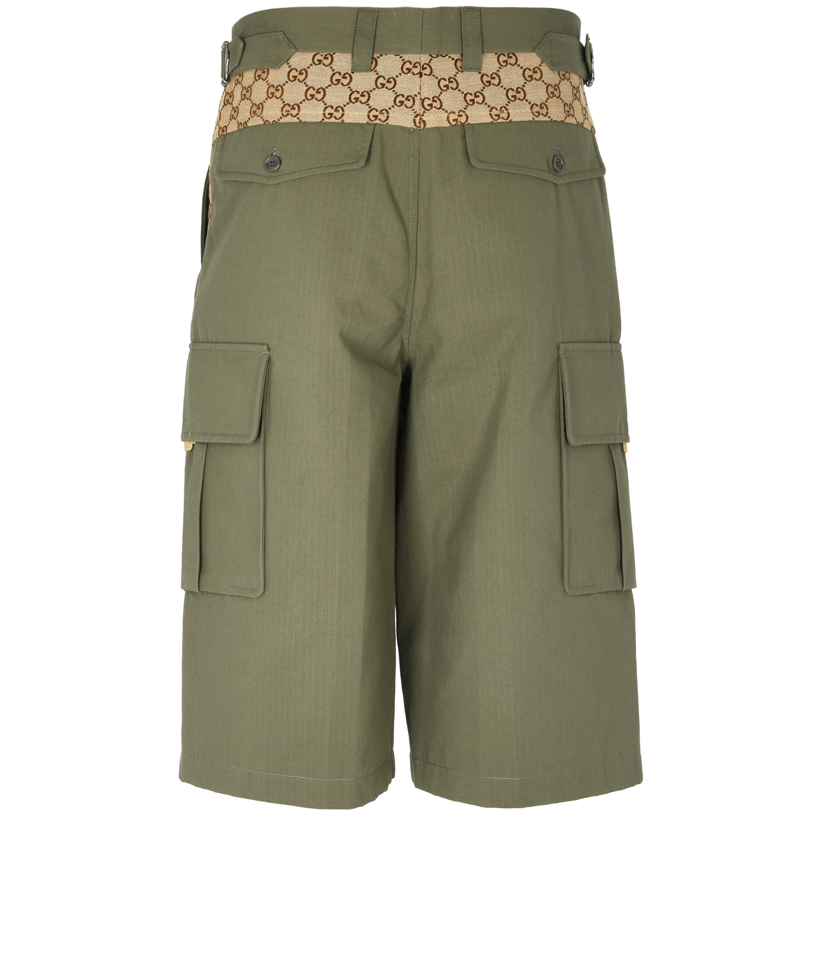 Gucci GG Bermuda Cargo Shorts, &pound;395, Clothing, Green, Cotton, Back view