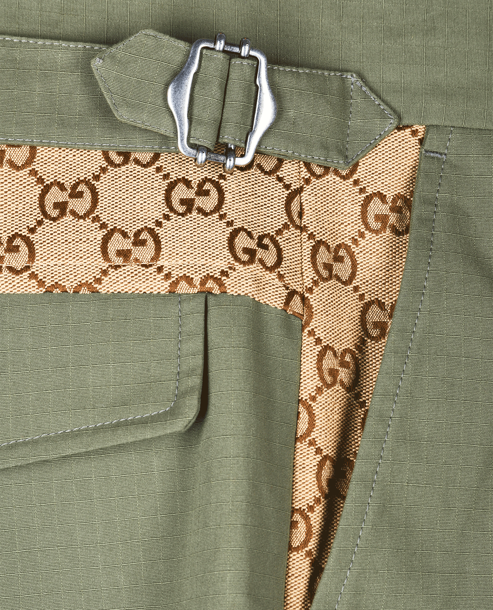 Gucci GG Bermuda Cargo Shorts, &pound;395, Clothing, Green, Cotton, Other view