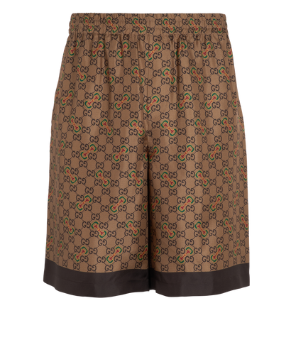Gucci Horsebit GG Shorts, &pound;295, Clothing, Brown, Silk, Front view