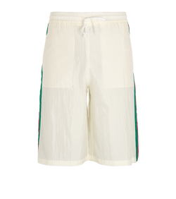 Gucci Web Shell Shorts, Poly, White, Sz XS, 3*