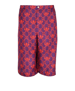 Gucci x Adidas Macro GG Shorts, Mens, Silk, Blue/Orange, 4XL, 3*