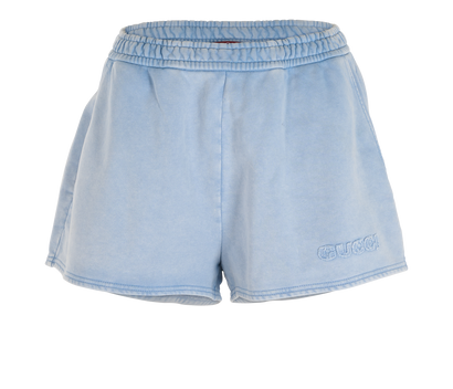 Gucci Logo Shorts, &pound;190, Clothing, Blue, Cotton, Front view