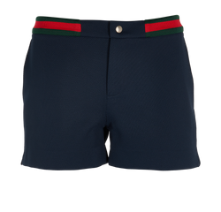 Gucci Web Waistband Shorts, Polyamide, Navy, Sz M, 3*