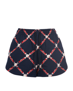 Hermès Printed Shorts, Cotton, Navy, UK8, 3*