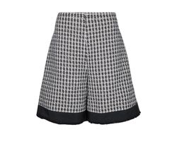 Moncler High Waisted Tweed Shorts, Cotton, Black/White, UK14, 3*