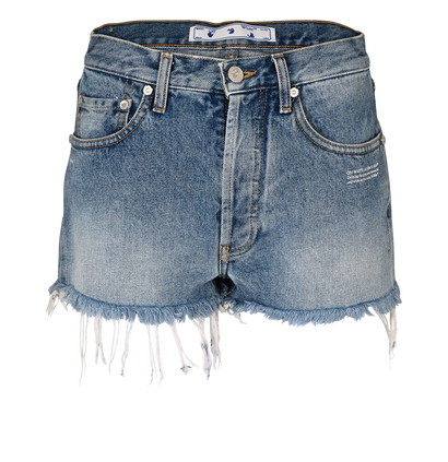 Off-White Denim Shorts, £65, Clothing, Blue, Cotton/Denim, Front view