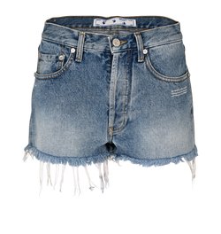 Off-White Denim Shorts, Cotton, Blue, UK4, 2*