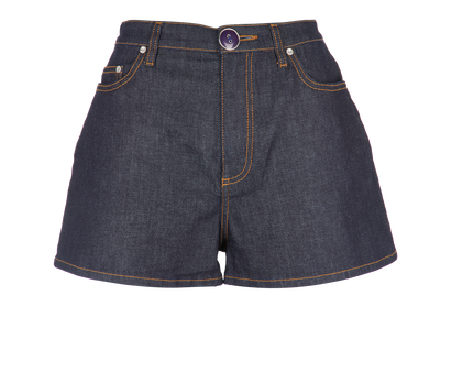 REDValentino Dark Wash Denim Mini Shorts, front view