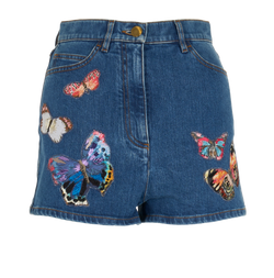Valentino Butterfly Shorts, Cotton, Blue, UK8, 2*