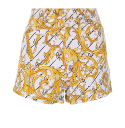 Versace Baroc Print Short, Cotton, Gold/White, UK6, 3*