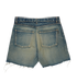 Saint Laurent Distressed Denim Shorts, back view