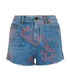 Saint Laurent Denim Floral Shorts, front view