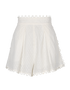 Zimmermann High Waist Broderie Shorts, front view