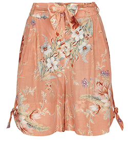 Zimmermann Floral Printed Shorts, Cotton, Pink, 14, 2*