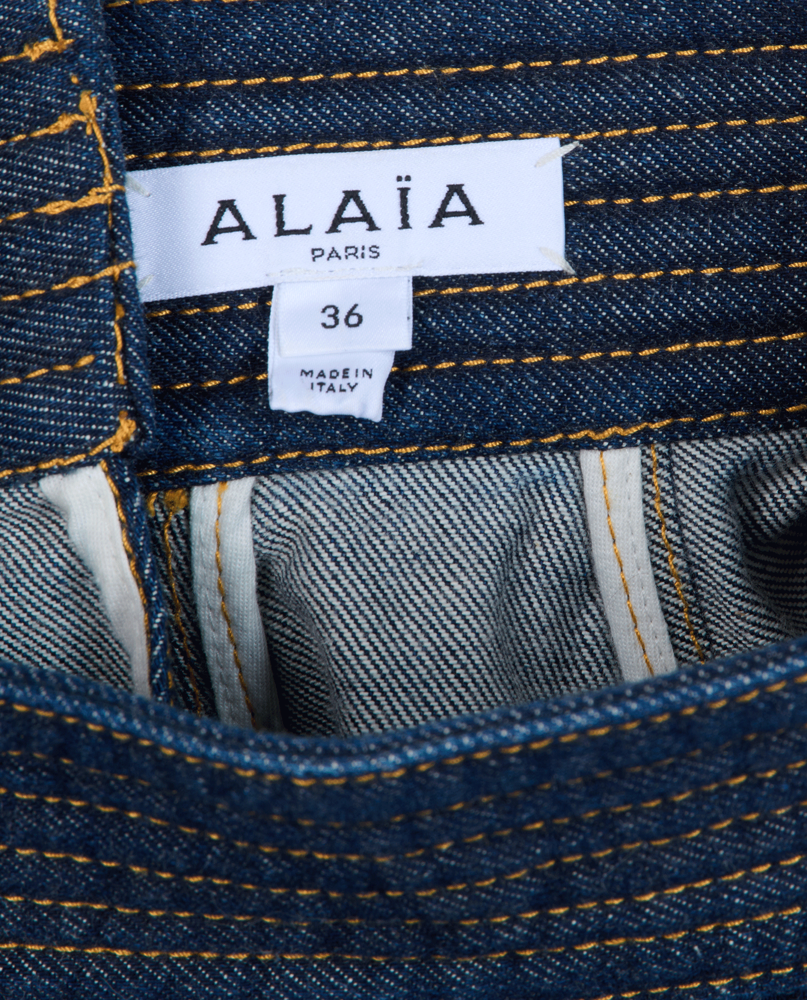 Alaia Peplum Denim Skirt, &pound;220, Clothing, Blue, Denim, Other view