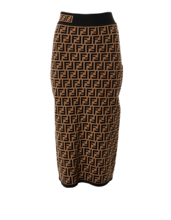 Fendi Zucca Skirt, Viscose/Poly, Beige/Black, UK8, 2*
