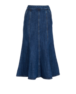 Self Portrait Flared Denim Midi Dress, Cotton, Blue, UK4, 2*