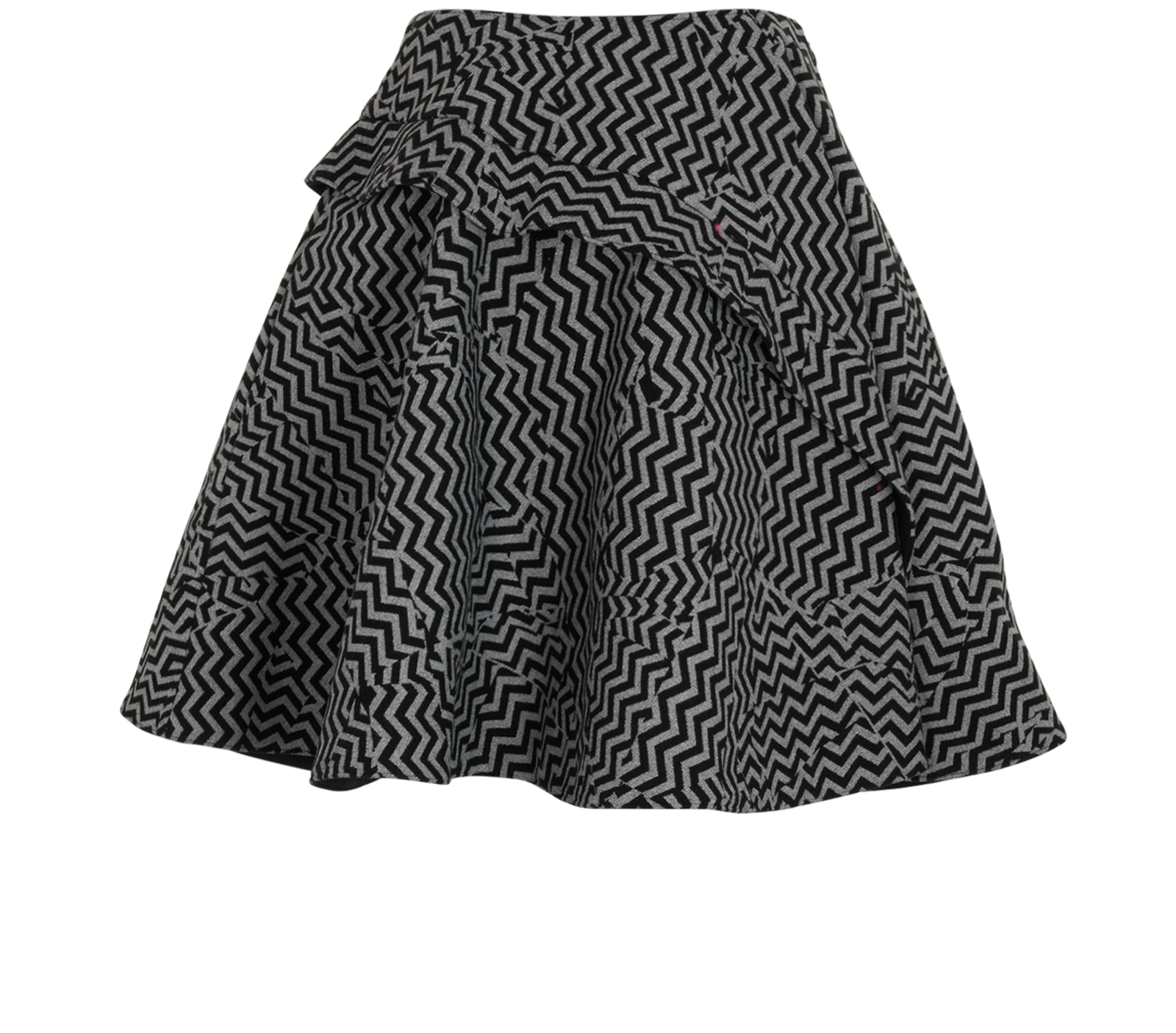 Kenzo Zigzag Ruffled Skirt, &pound;90, Clothing, Grey, Polyester/Wool, Back view