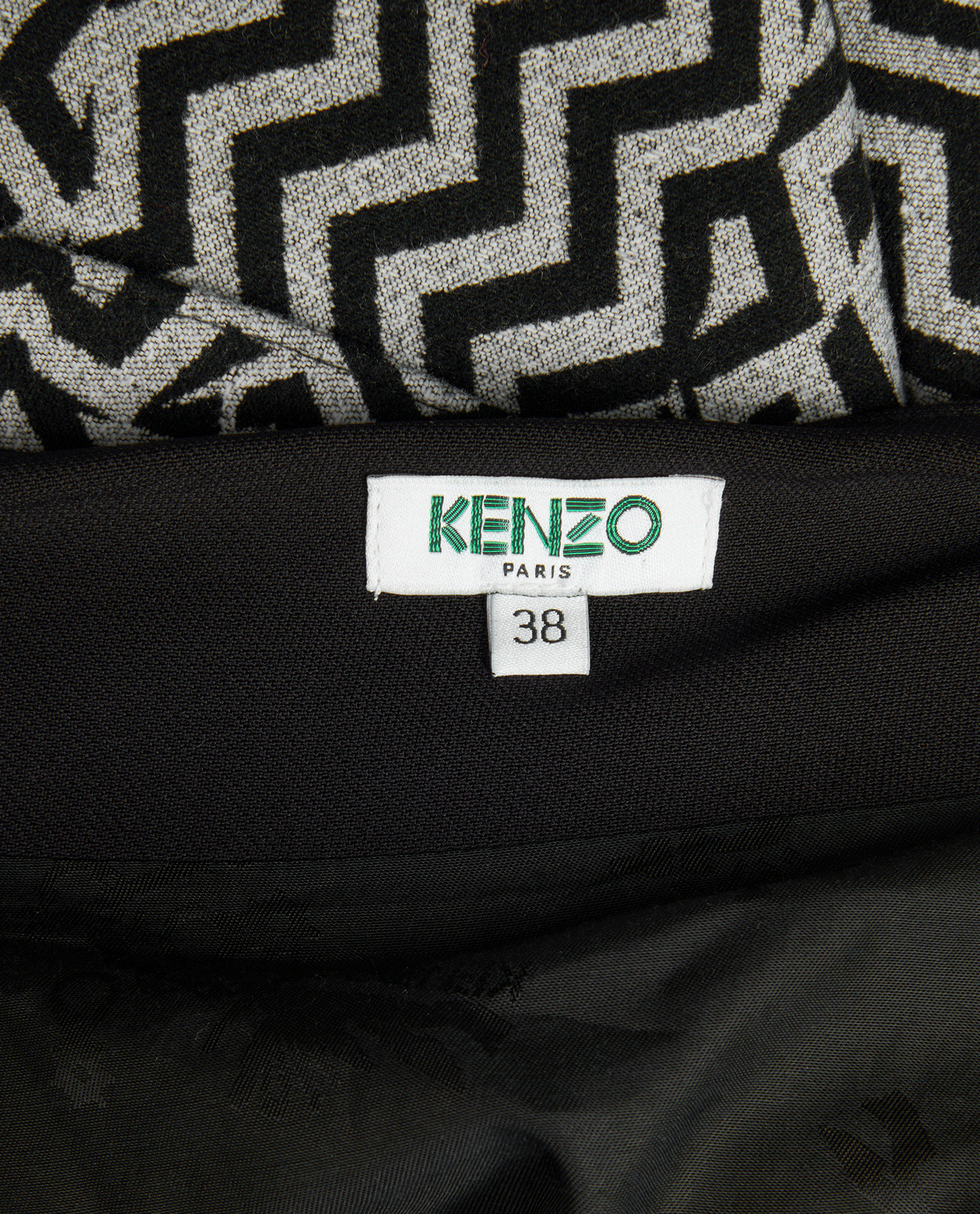 Kenzo Zigzag Ruffled Skirt, &pound;90, Clothing, Grey, Polyester/Wool, Other view