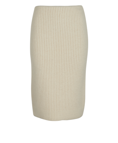Bottega Veneta 2020 Ribbed Skirt, &pound;195, Clothing, White, Wool, Front view