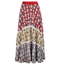 Valentino Maxi Pleated Floral Skirt, Polyester, Multi, Sz M, 2*